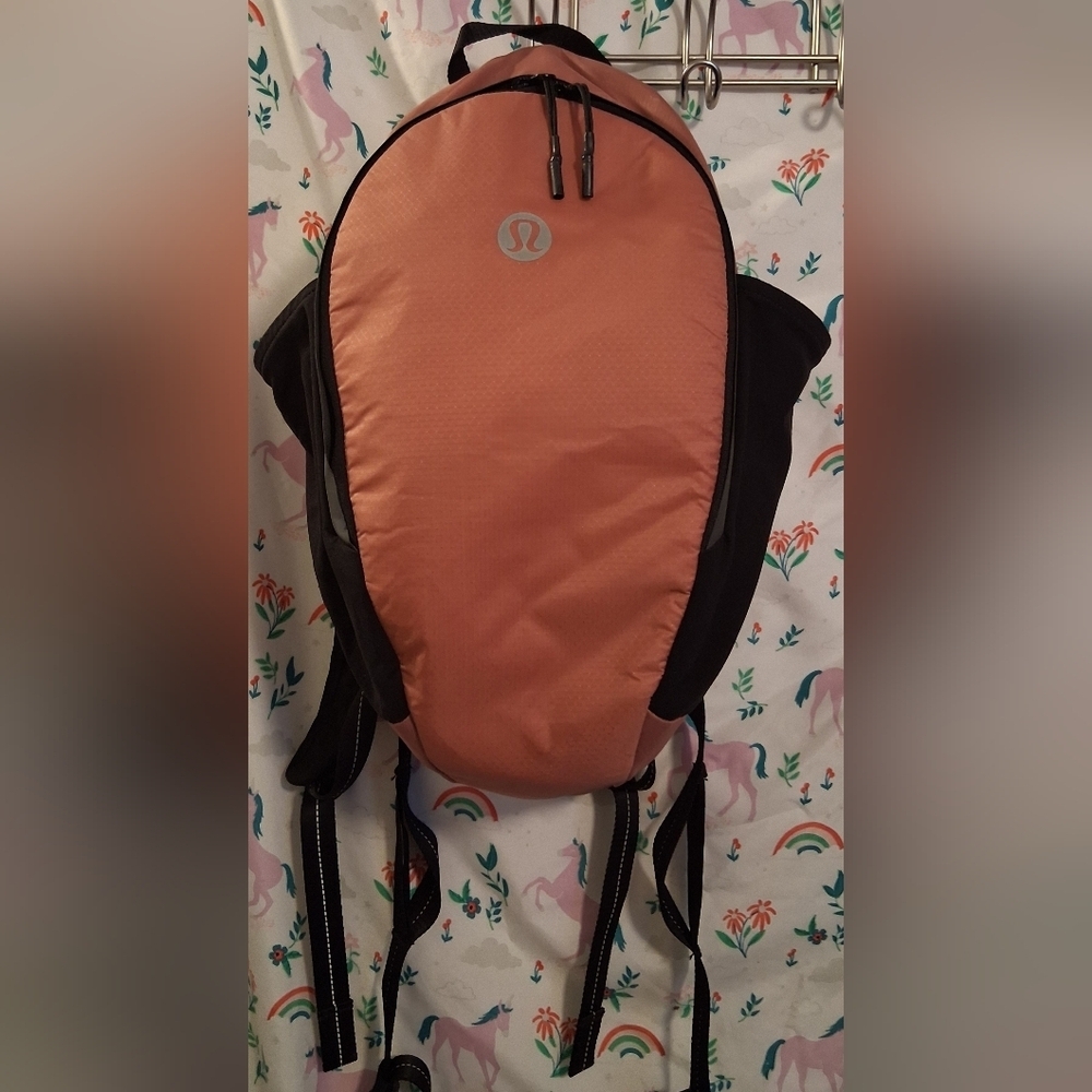 EUC Lululemon Pink Cherry Mint Fast & Free Nylon Schoool Outdoor Hiking Backpack